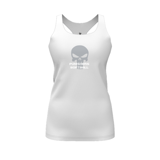 [FT0TRBWH-FYS-LOGO1] Decker Racerback Tank Top (Female Youth S, White, Logo 1)