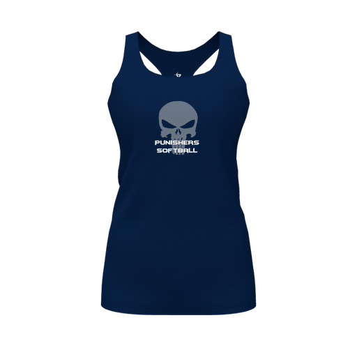 [FT0TRBNV-FYS-LOGO1] Decker Racerback Tank Top (Female Youth S, Navy, Logo 1)