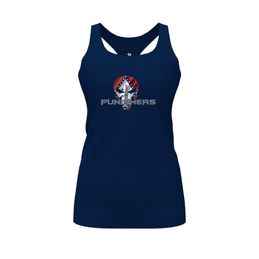 [CUS-DFW-RCBK-PER-NVY-FYS-LOGO3] Racerback Tank Top (Female Youth S, Navy, Logo 3)