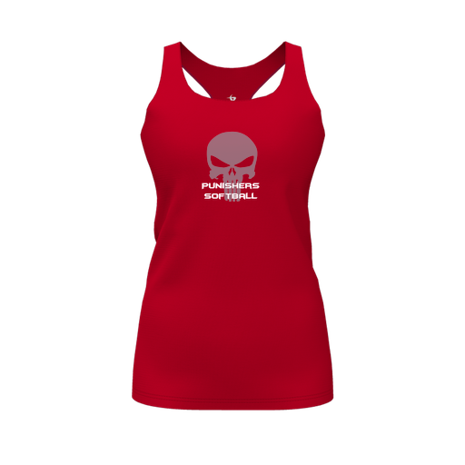 [CUS-DFW-RCBK-PER-RED-FYS-LOGO1] Racerback Tank Top (Female Youth S, Red, Logo 1)