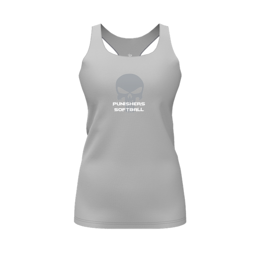 [CUS-DFW-RCBK-PER-GRY-FYS-LOGO1] Racerback Tank Top (Female Youth S, Gray, Logo 1)