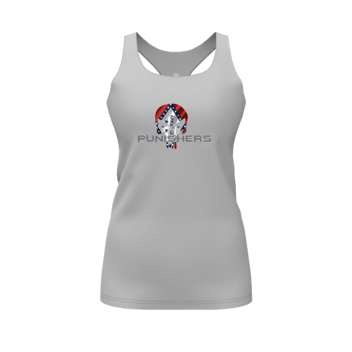 [CUS-DFW-RCBK-PER-GRY-FYS-LOGO3] Racerback Tank Top (Female Youth S, Gray, Logo 3)