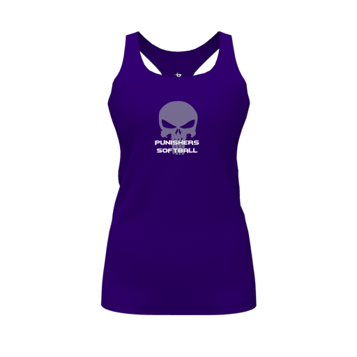 [FT0TRBPP-FYS-LOGO1] Decker Racerback Tank Top (Female Youth S, Purple, Logo 1)