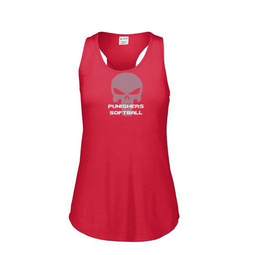 [FT0TUBRD-FAS-LOGO1] Ladies Tri Blend Tank Top (Female Adult S, Red, Logo 1)