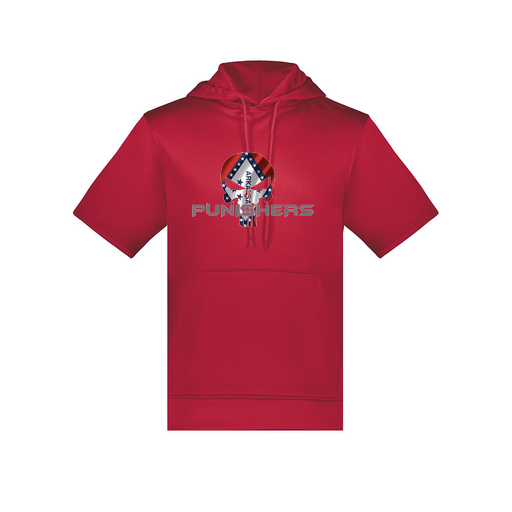 [6871.083.S-LOGO3] Men's Dri Fit Short Sleeve Hoodie (Adult S, Red, Logo 3)