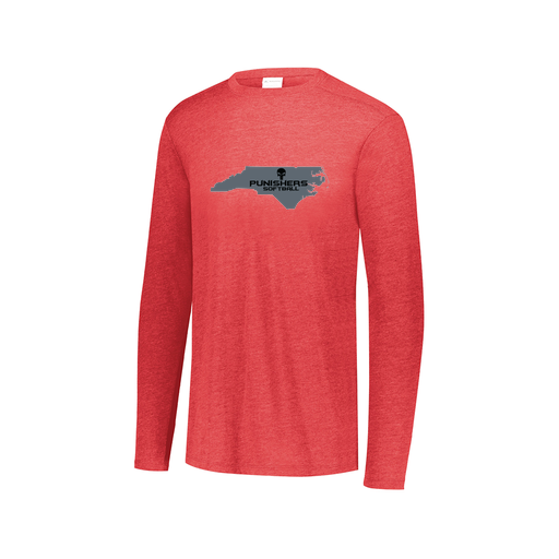 [FTLCUBRD-AXS-LOGO2] Decker Men's Tri-Blend T-Shirt - Long Sleeve (Adult XS, Red, Logo 2)
