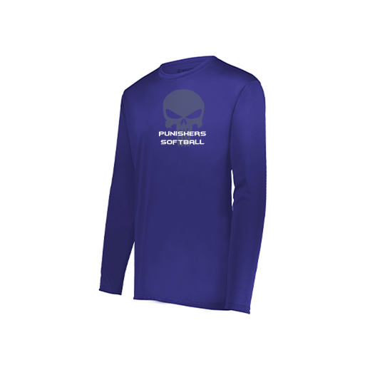 [222823.747.S-LOGO1] Youth LS Smooth Sport Shirt (Youth S, Purple, Logo 1)