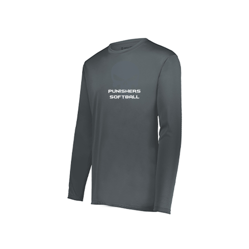 [222823.059.S-LOGO1] Youth LS Smooth Sport Shirt (Youth S, Gray, Logo 1)