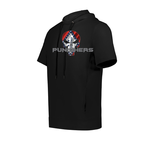 [222605.080.S-LOGO3] YOUTH VENTURA SOFT KNIT SHORT SLEEVE HOODIE (Youth S, Black, Logo 3)