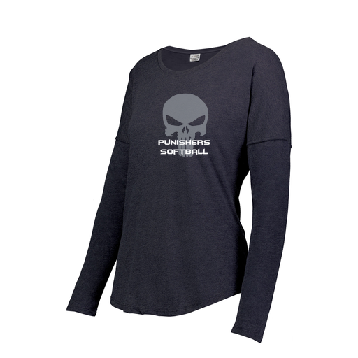[FTLCUBNV-FAS-LOGO1] Decker Women's Tri-Blend T-Shirt - Long Sleeve (Female Adult S, Navy, Logo 1)