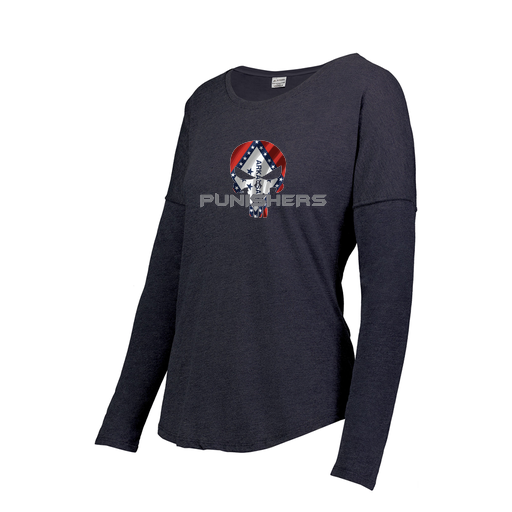 [FTLCUBNV-FAS-LOGO3] Decker Women's Tri-Blend T-Shirt - Long Sleeve (Female Adult S, Navy, Logo 3)