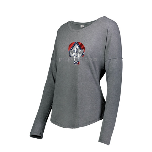 [3077.013.S-LOGO3] Ladies LS Ultra-blend T-Shirt (Female Adult S, Gray, Logo 3)