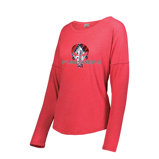 [FTLCUBRD-FAS-LOGO3] Ladies LS Ultra-blend T-Shirt (Female Adult S, Red, Logo 3)