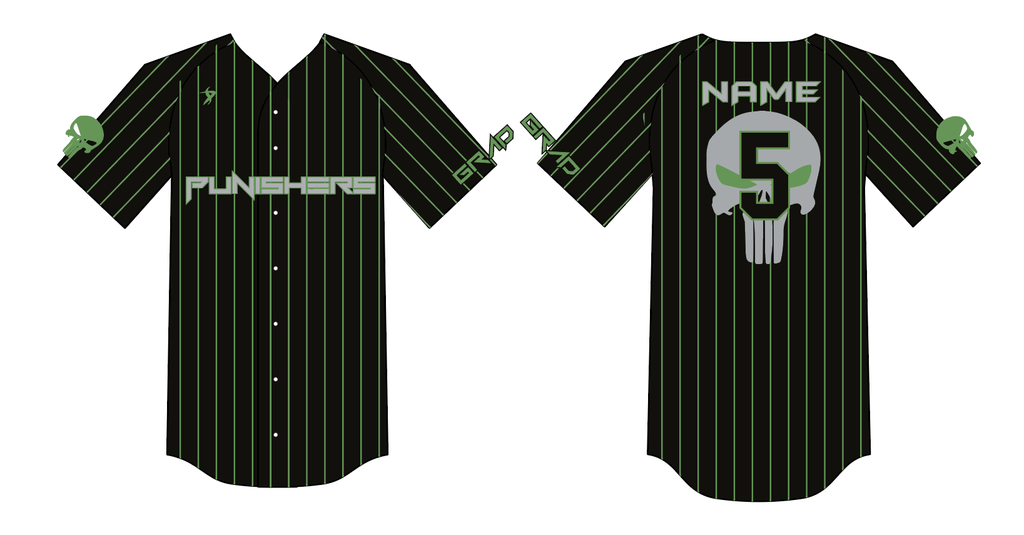 Punishers Softball - Black Pinstripe Jersey