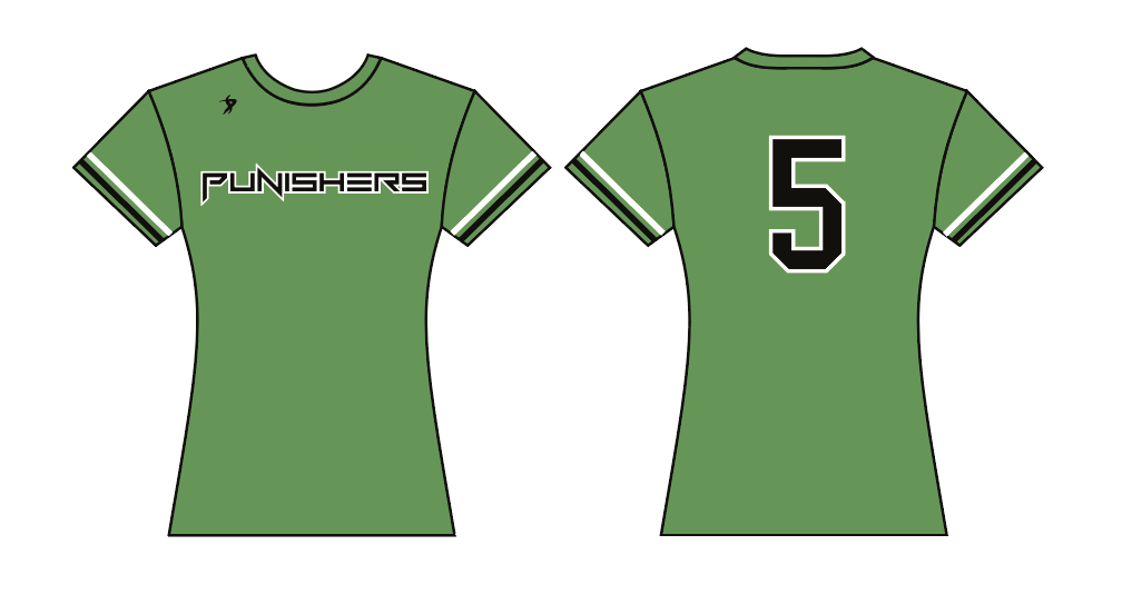 Punishers Softball - Lime Green Practice Shirt 2025